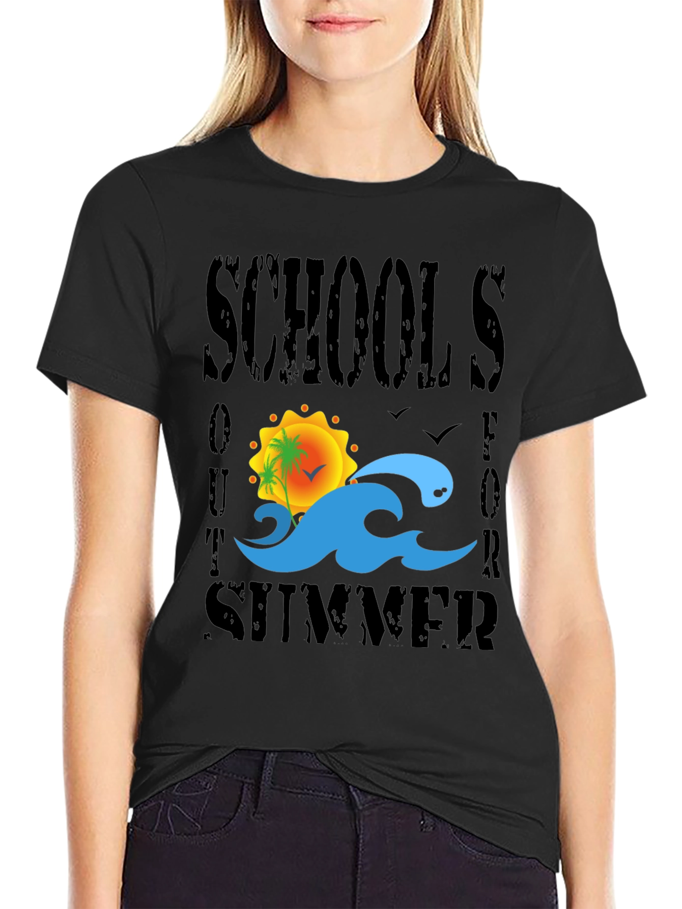 Black Schools Out For Summer Graphic Tee view 2