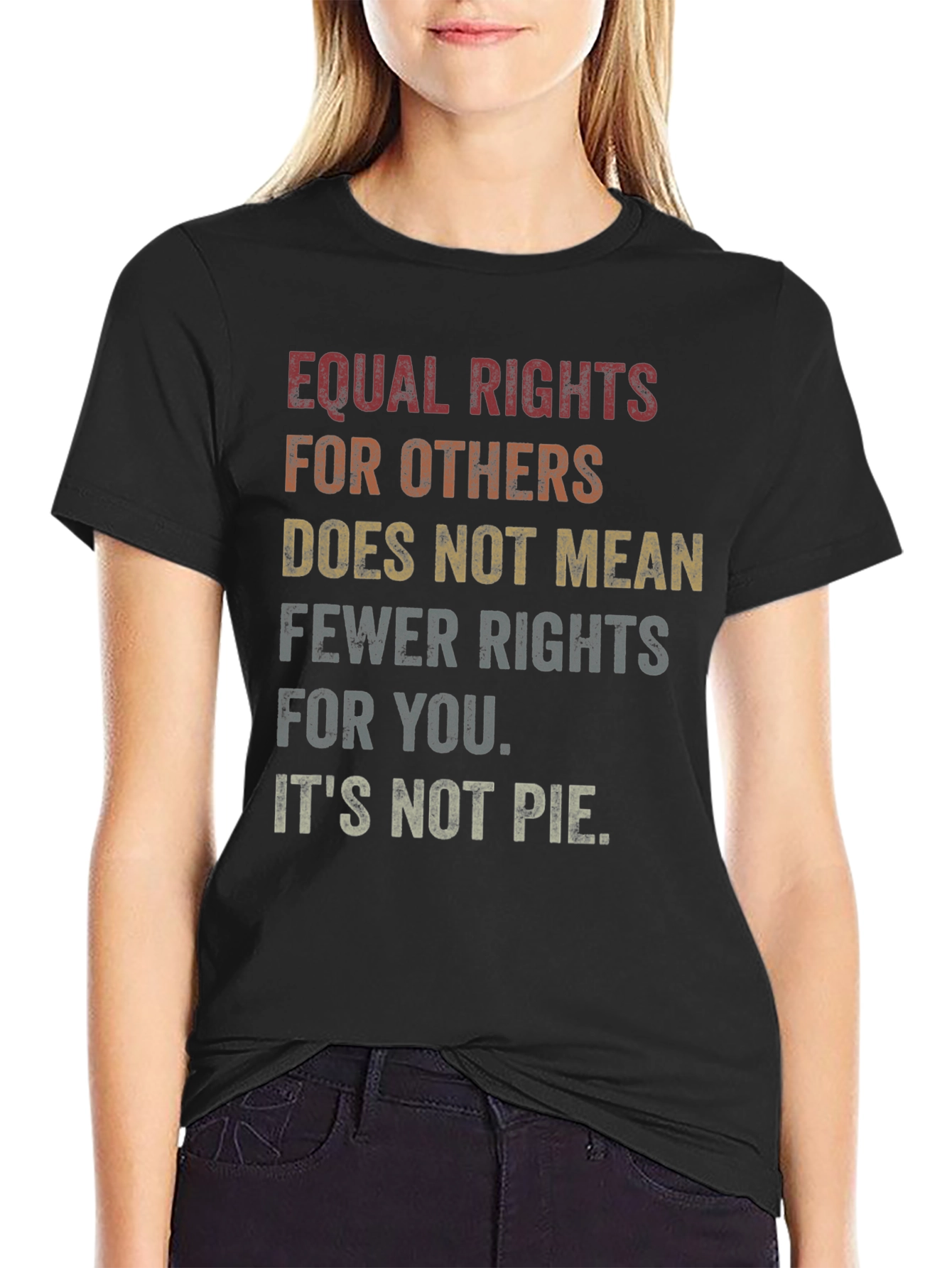 Black Equal Rights Graphic Tee - Black Unisex view 2