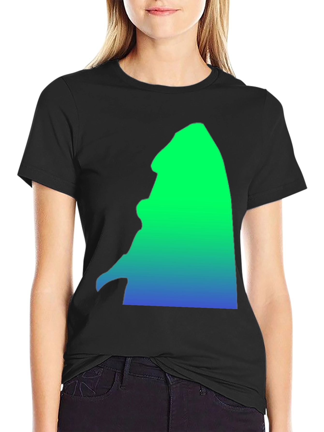 Black Gradient Silhouette Graphic Tee - Casual Comfort view 2