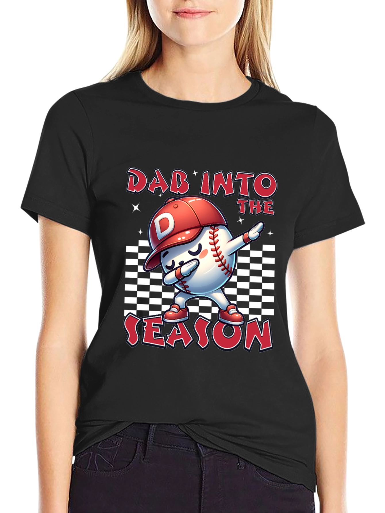 Black Dab Into The Season Baseball T-Shirt view 2