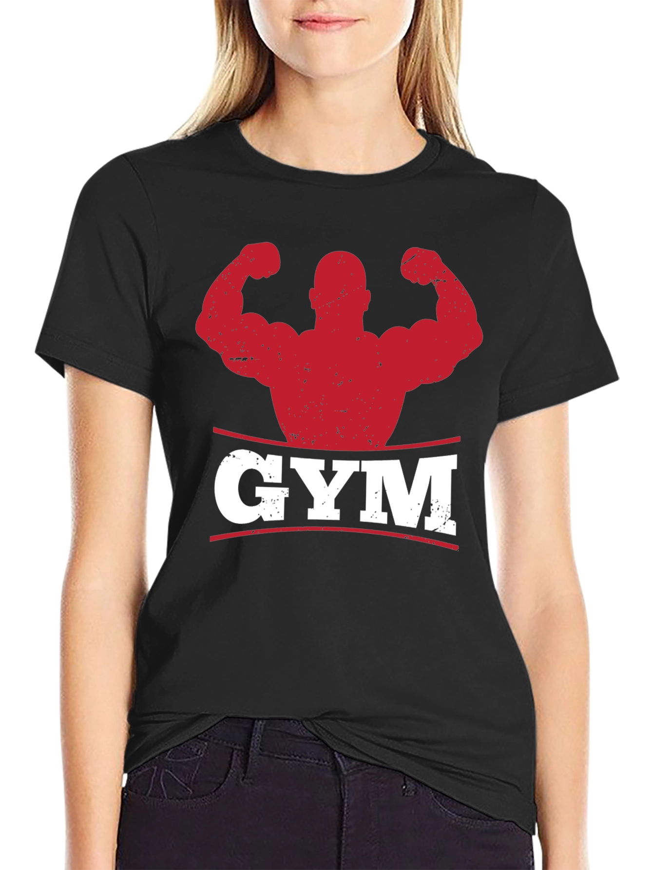 Black Gym Graphic Print Men's Black T-Shirt view 2