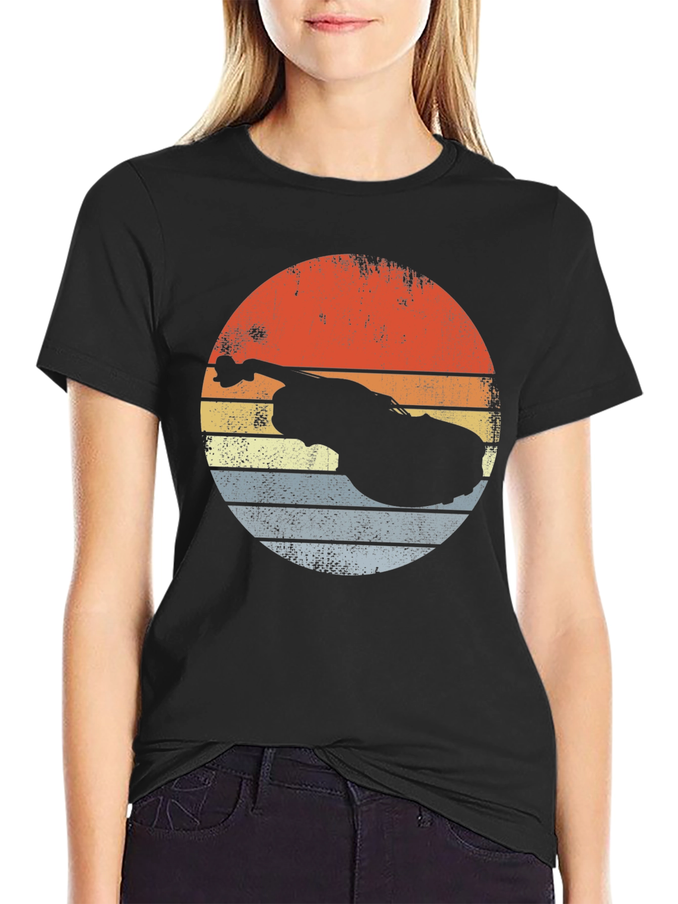 Black Retro Double Bass T-Shirt - Musician's Tee view 2