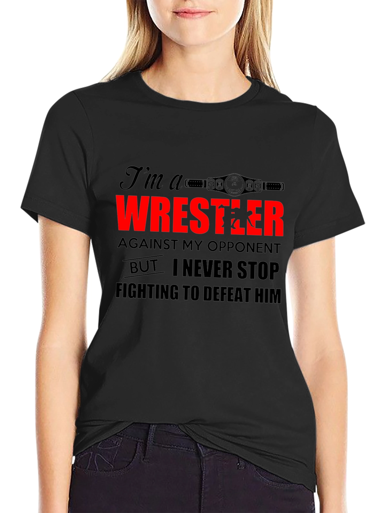 Wrestler Graphic Tee - Never Stop Fighting Shirt - 2