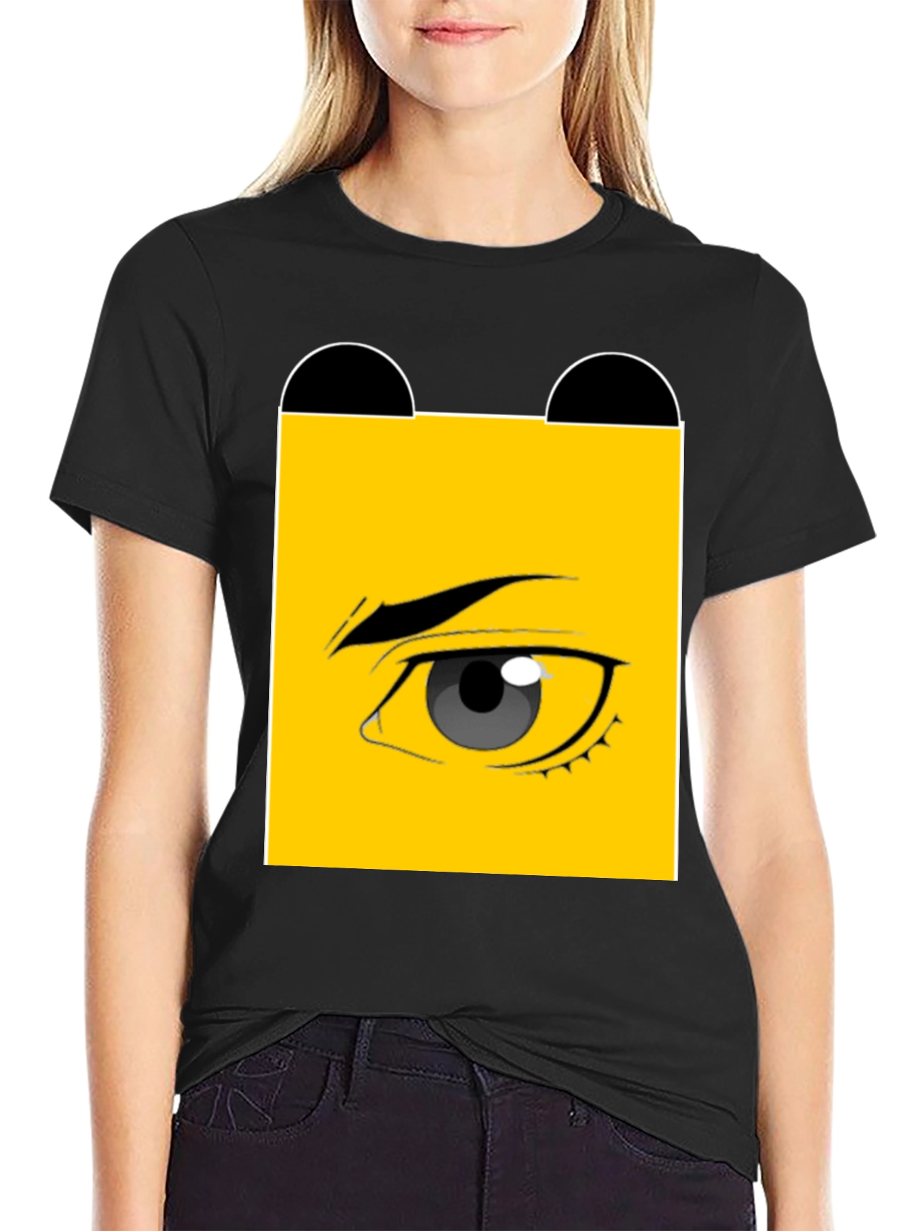 Black Eye Graphic Black T-Shirt - Unique Design view 2