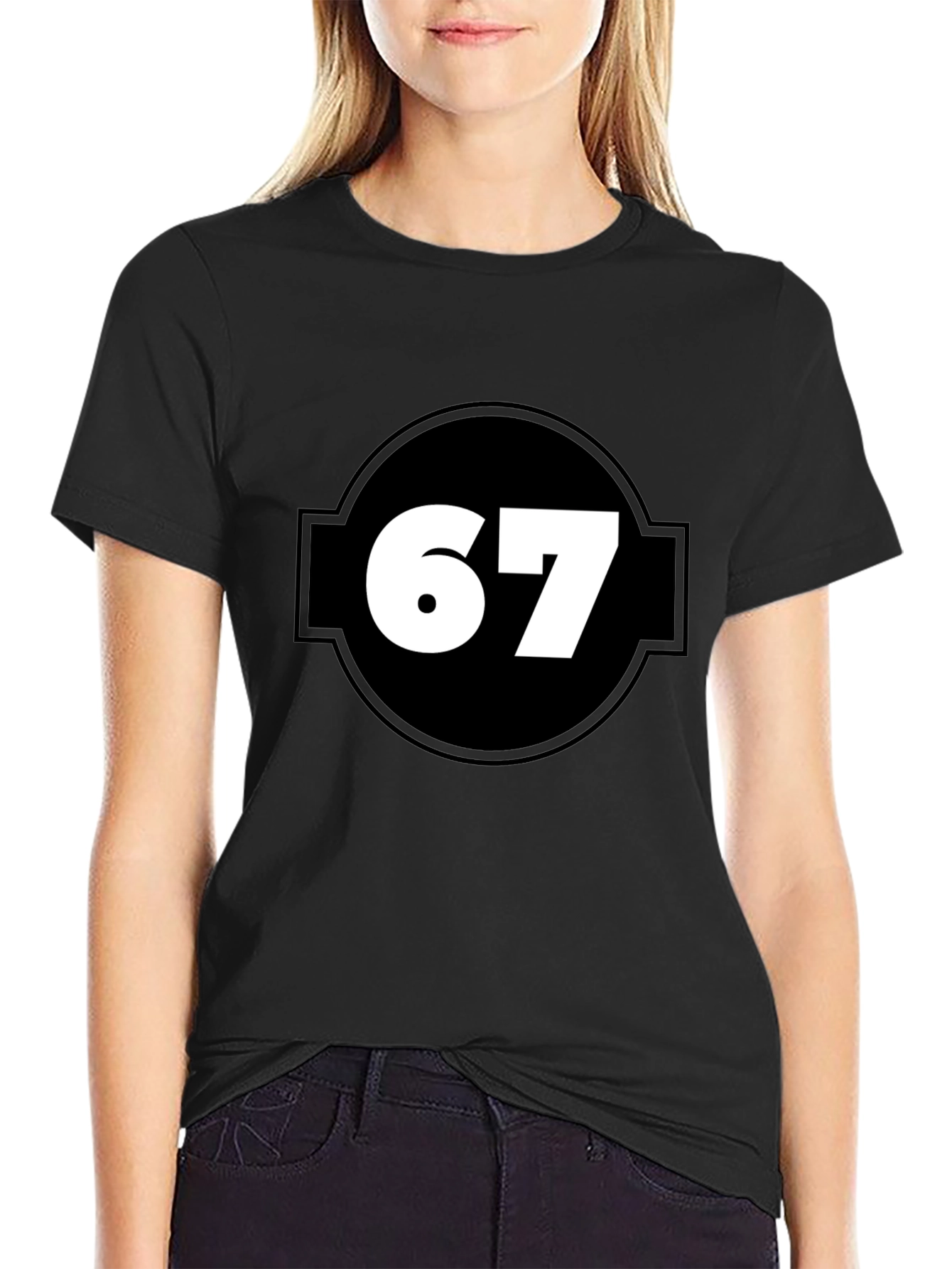 Black 67 Graphic Print Black Cotton T-Shirt view 2
