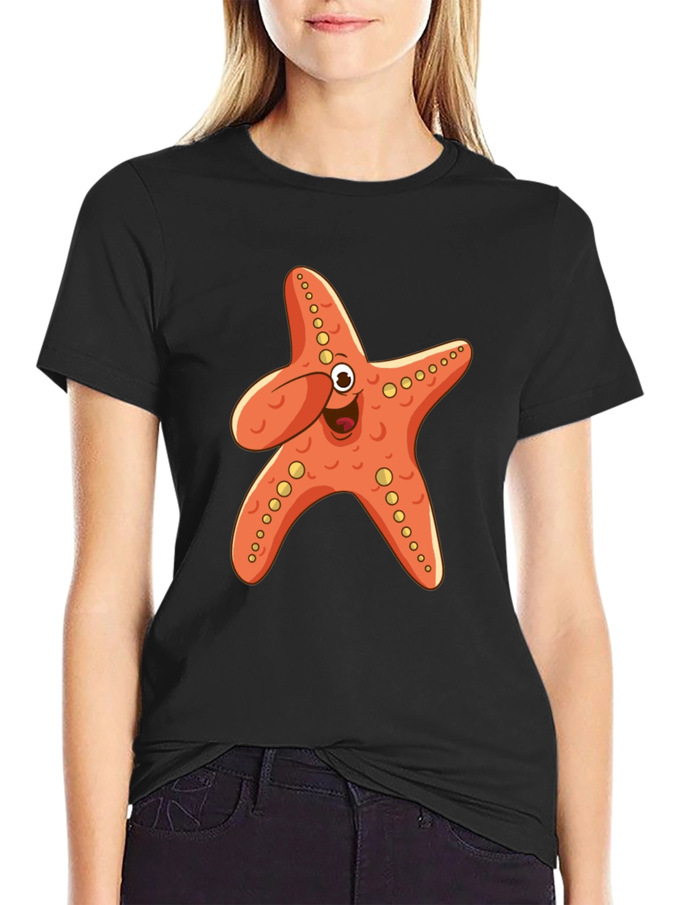 Black Starfish Graphic Tee - Fun & Unique Design view 2