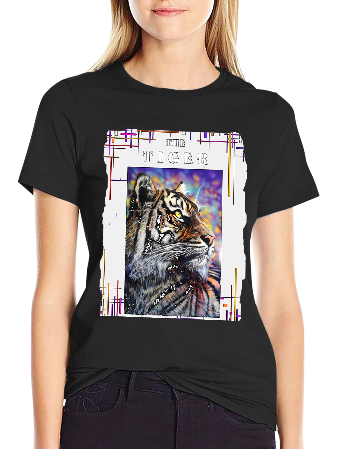 Black The Tiger Graphic T-Shirt view 2