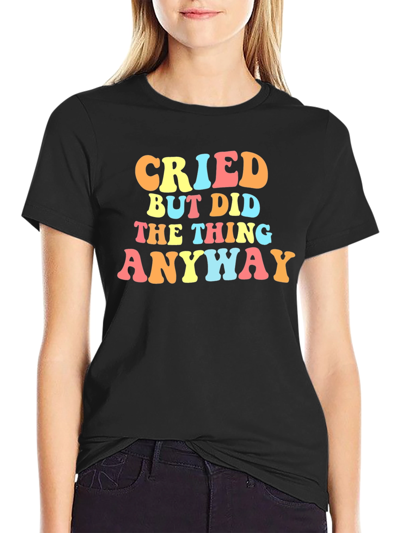 Black Cried But Did The Thing Anyway Graphic Tee view 2