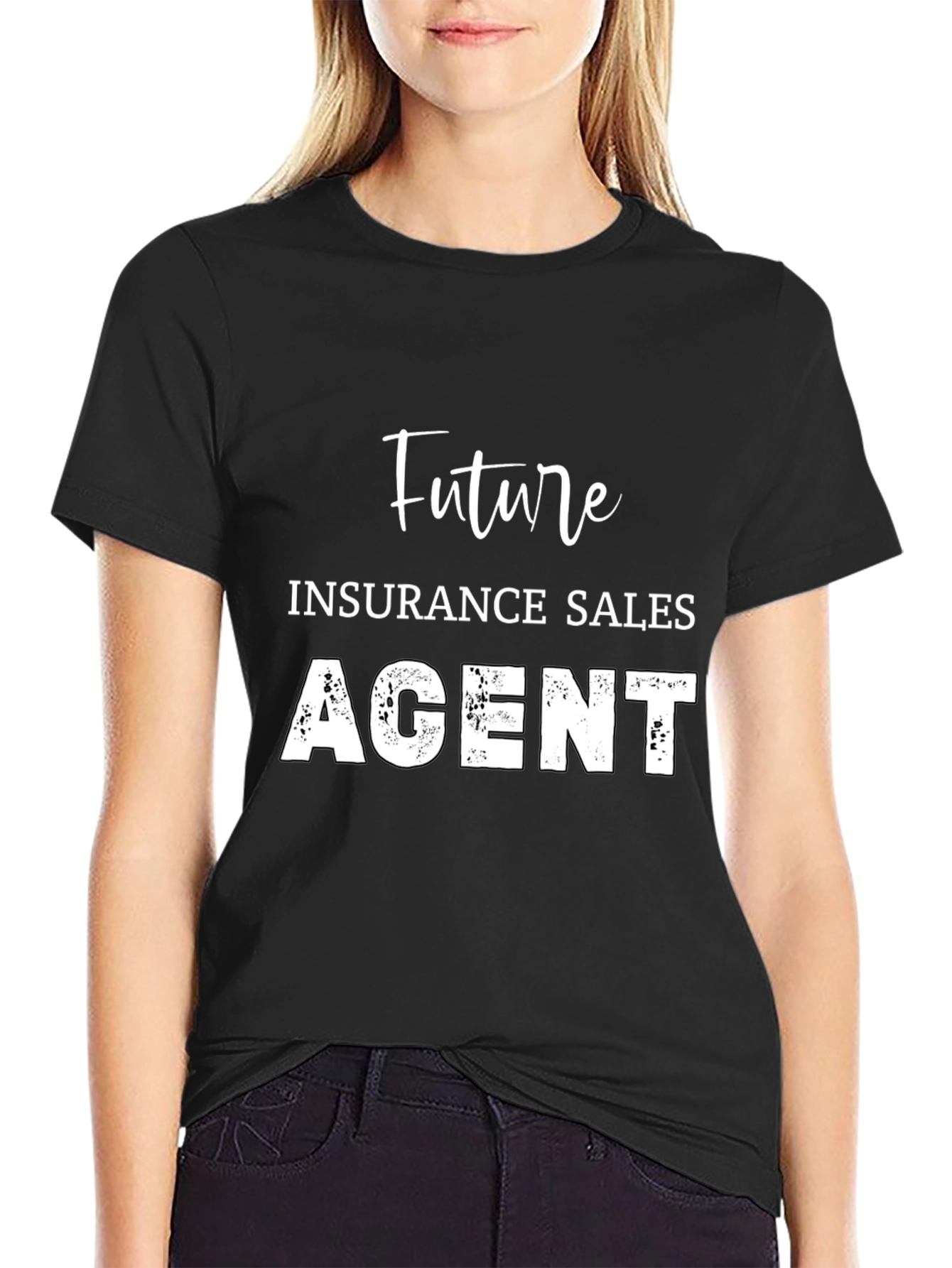 Black Future Insurance Sales Agent Black T-Shirt view 2