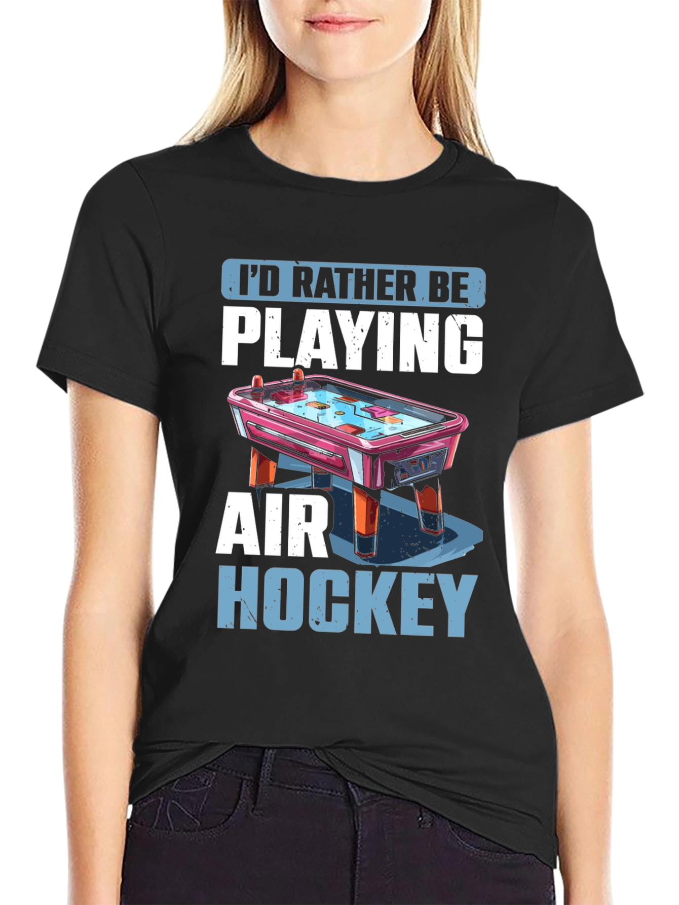 Air Hockey Fan T-Shirt: I'd Rather Be Playing Tee - 2