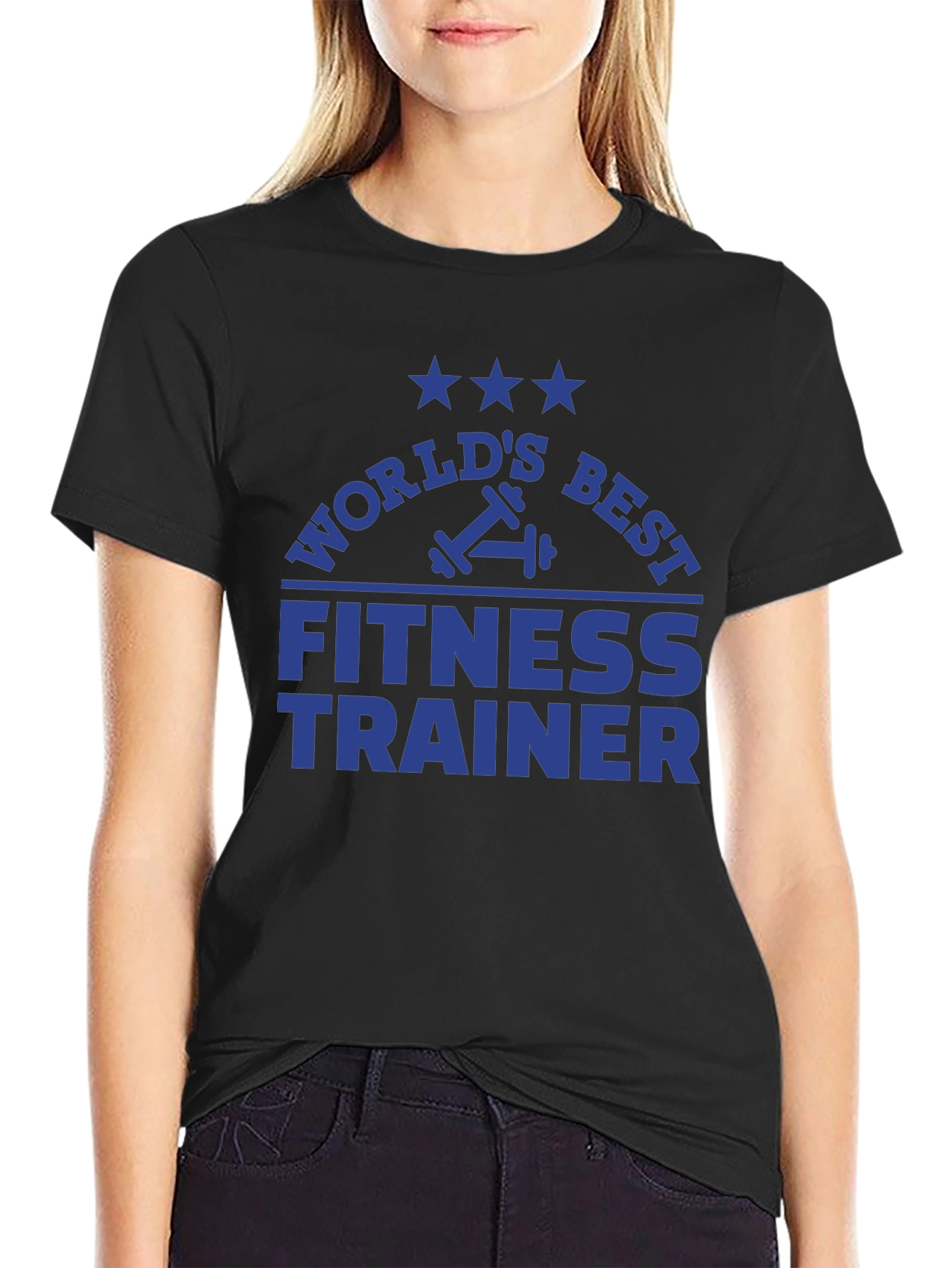 Black World's Best Fitness Trainer T-Shirt view 2