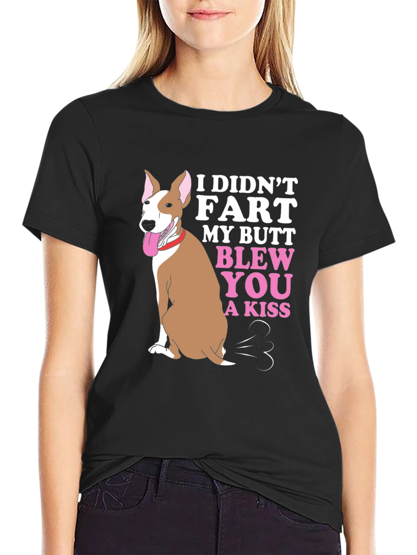 Black Funny Dog "I Didn't Fart" Graphic Tee view 2