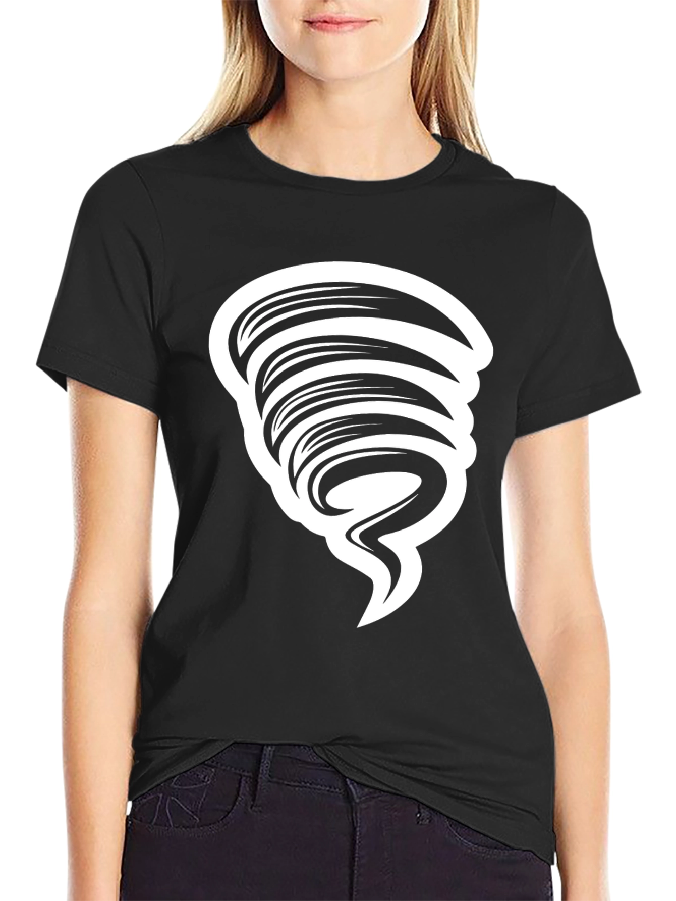 Black Tornado Graphic Black T-Shirt view 2