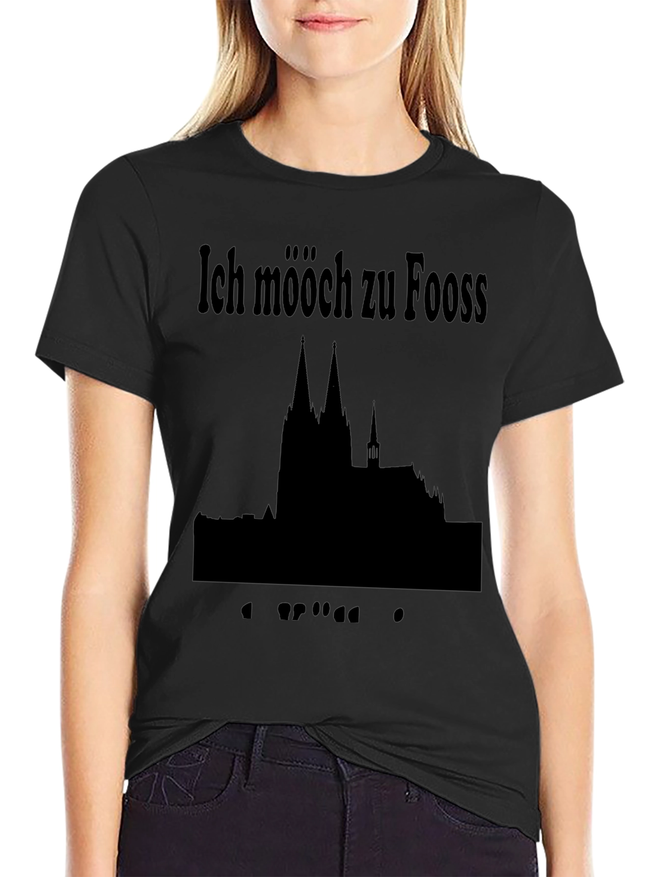 Black Ich Mööch Zu Fooss Cologne T-Shirt view 2
