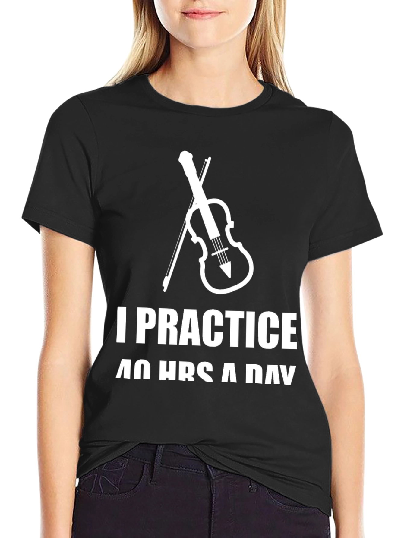 Black I Practice 40 Hours a Day T-Shirt view 2