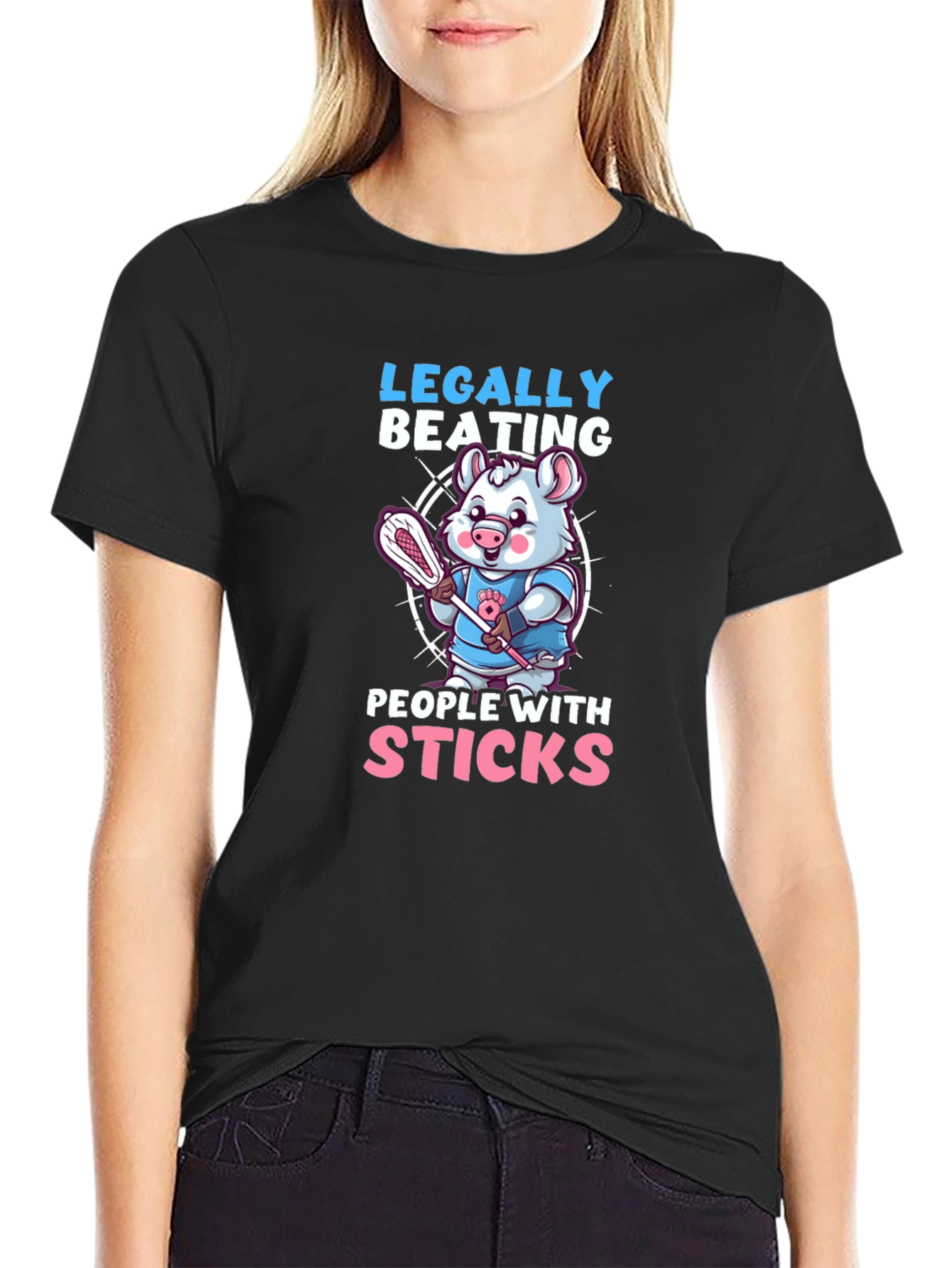 Black Legally Beating People With Sticks T-Shirt view 2