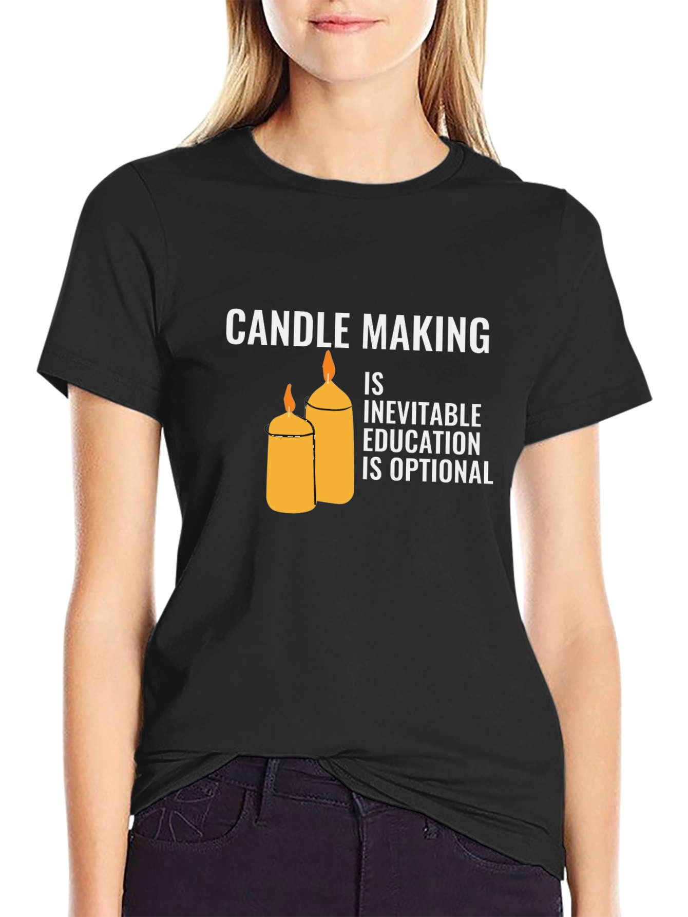 Black Candle Making T-Shirt: Inevitable Education Optional view 2