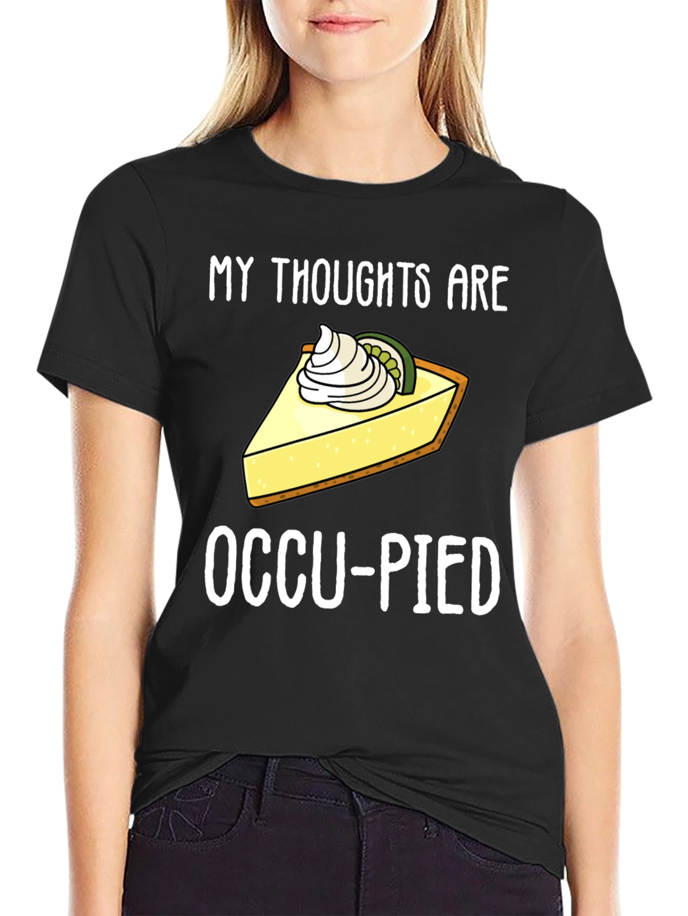 Black Occu-pied Funny Foodie Humor Graphic Tee view 2