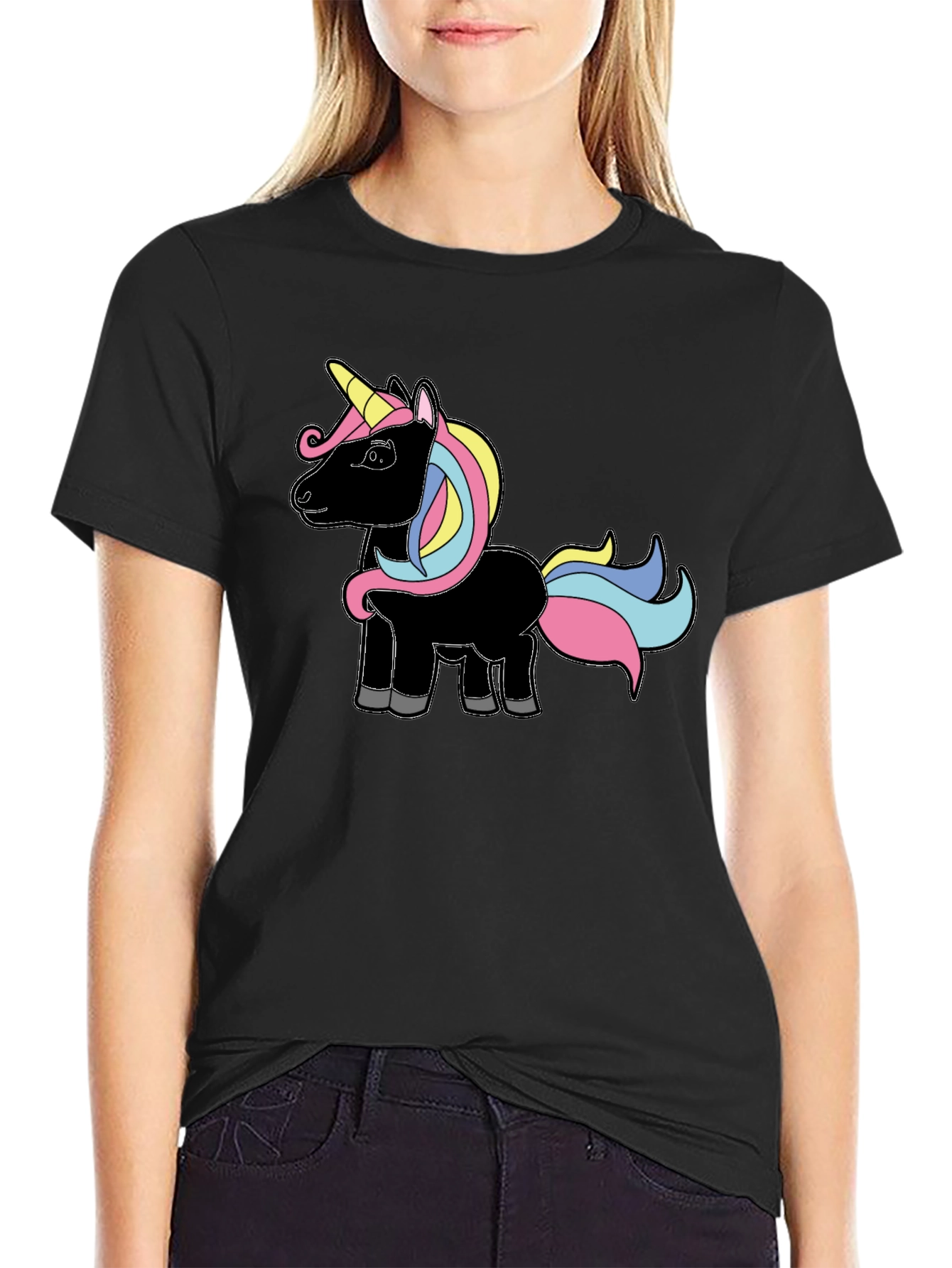 Unicorn Graphic Tee - Fun Black T-Shirt - 2