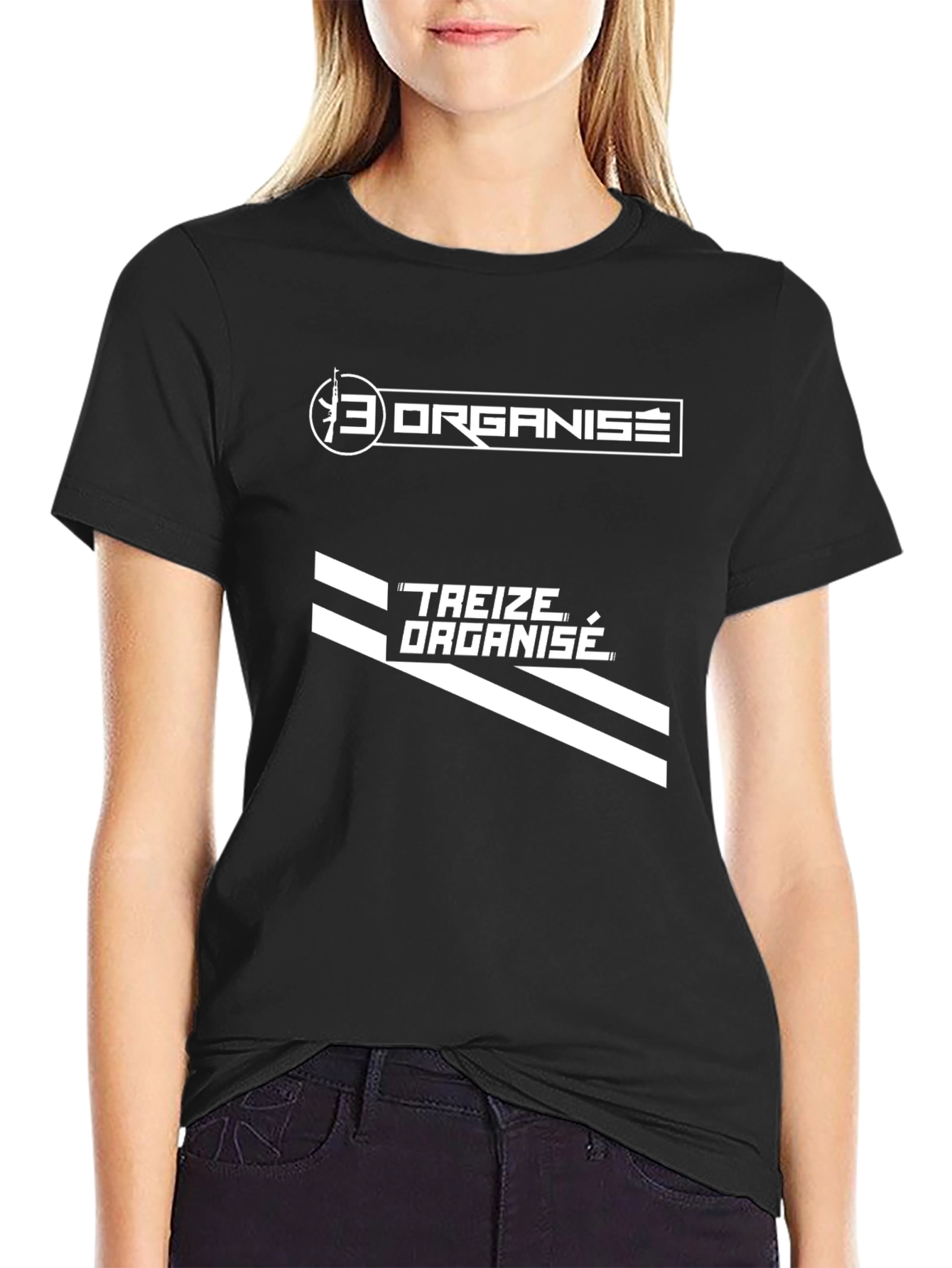 Black Treize Organise T-Shirt - Black Graphic Tee view 2