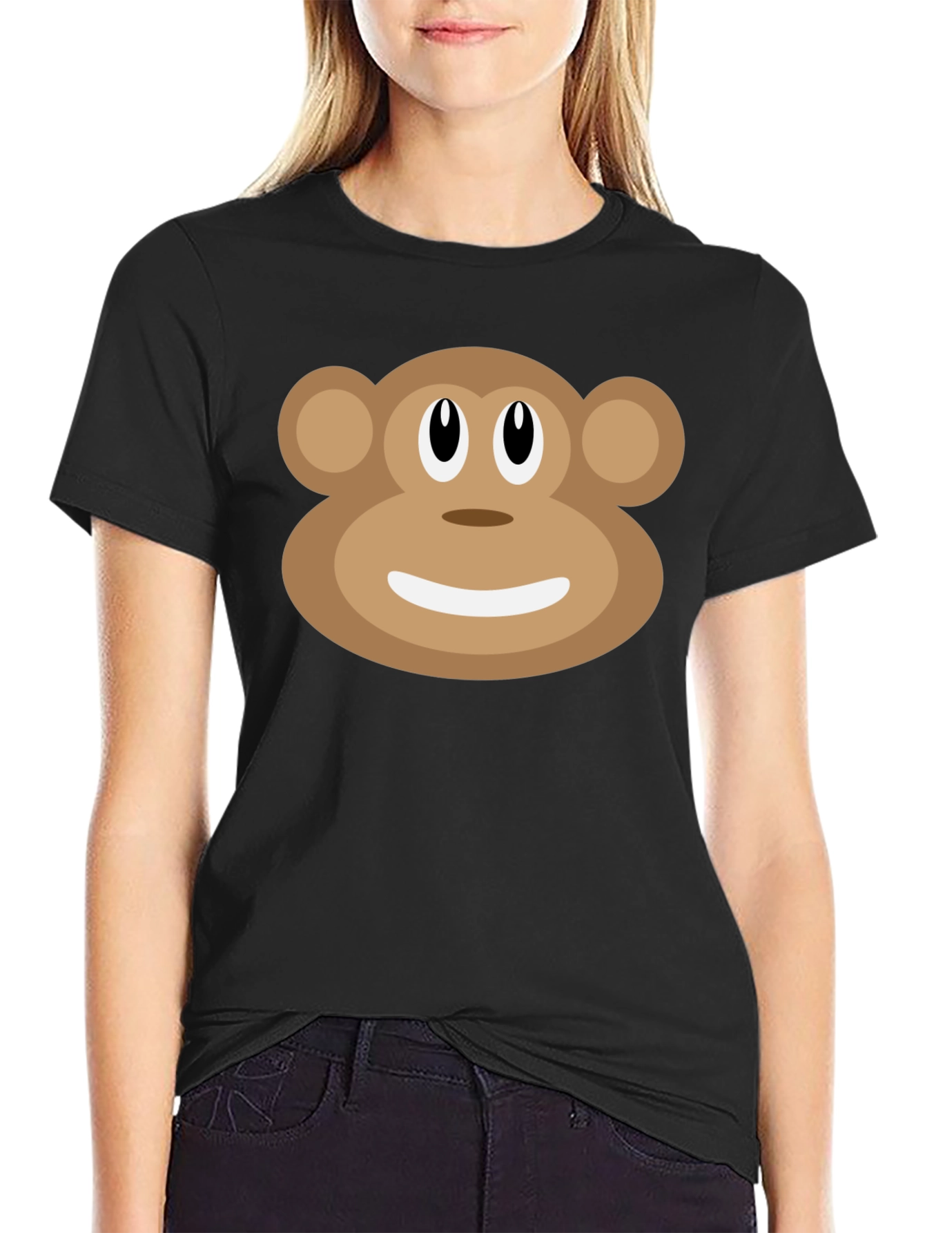 Black Monkey Face Graphic T-Shirt - Fun & Casual view 2