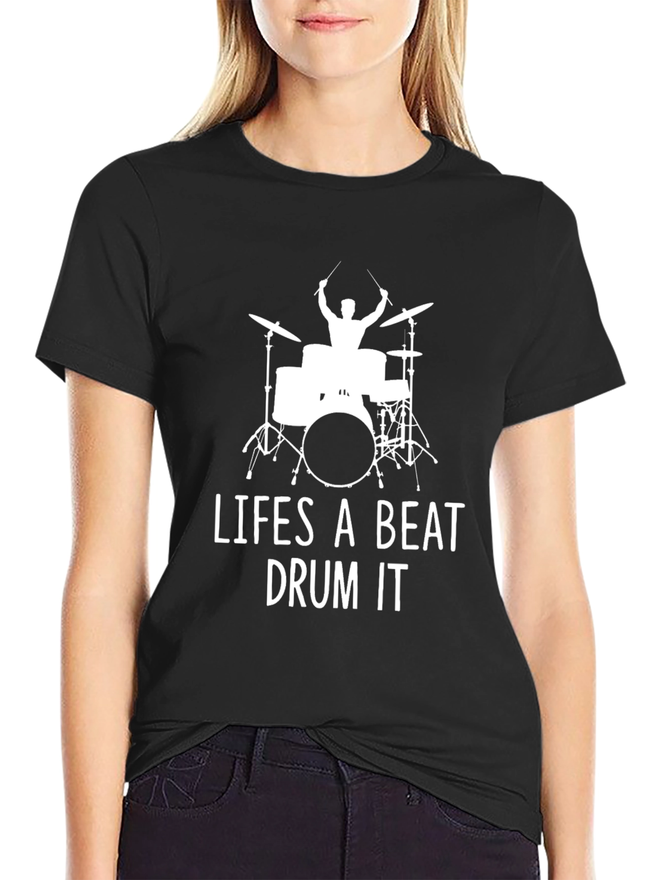 Black Life's a Beat Drum It T-Shirt view 2