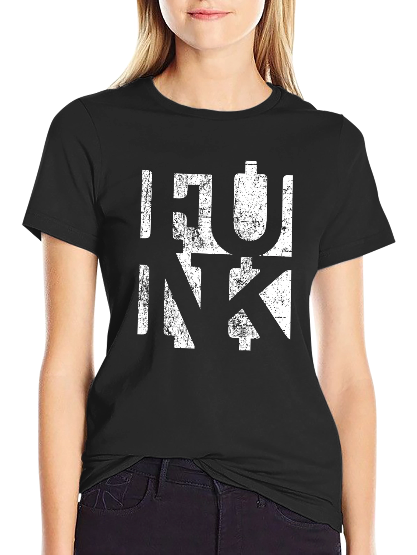 Black Retro 'Funk' Graphic Print Black T-Shirt view 2