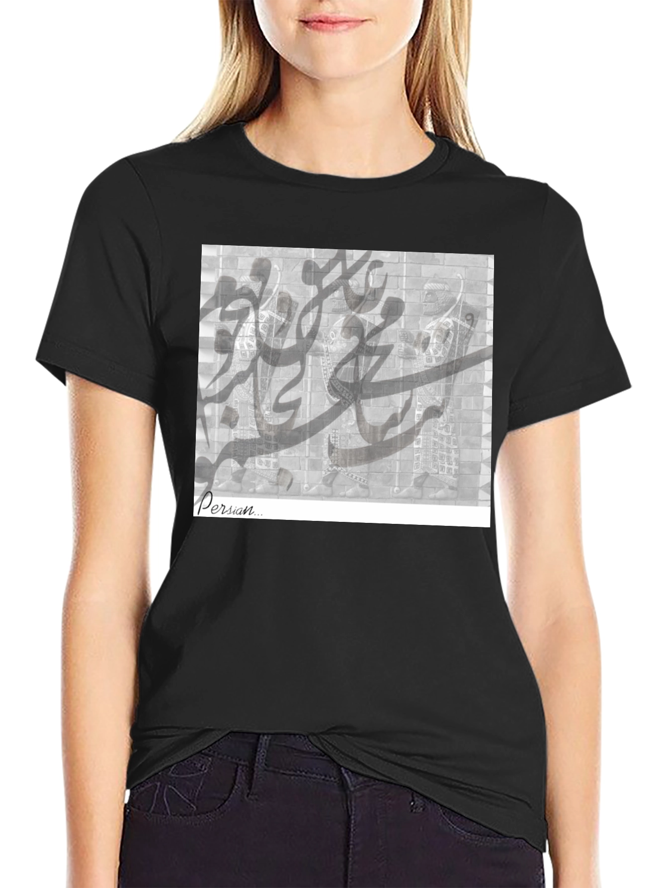 Black Persian Calligraphy Graphic T-Shirt - Unisex view 2