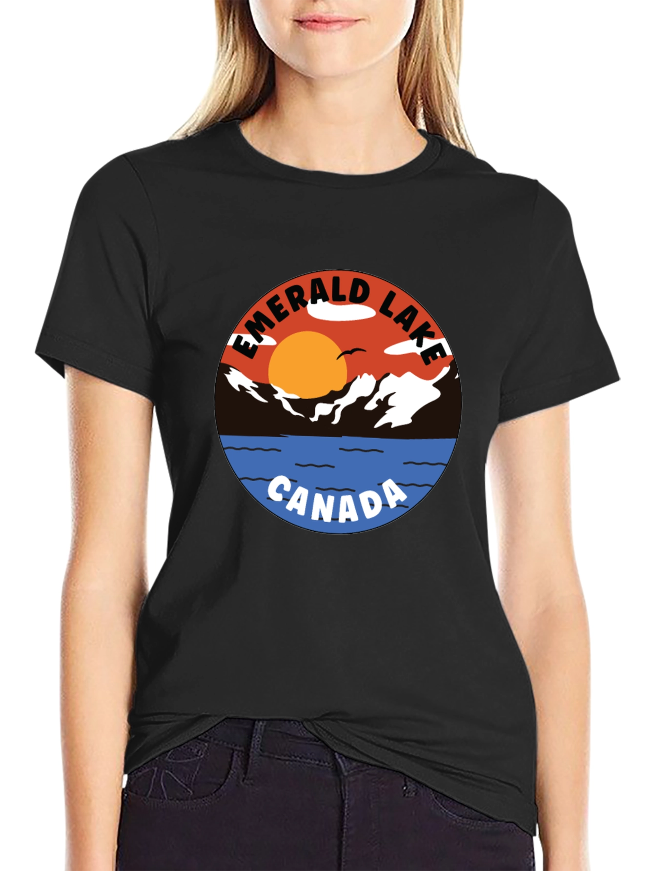 Black Emerald Lake Canada Graphic Tee view 2
