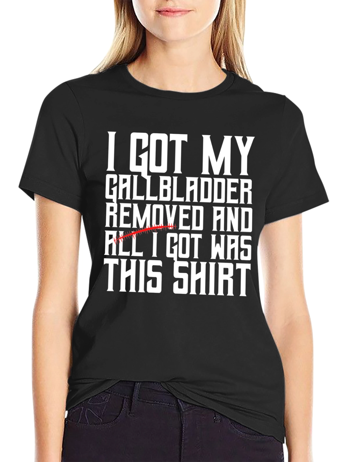 Black Gallbladder Removed Shirt Funny Get Well Gift Tee view 2