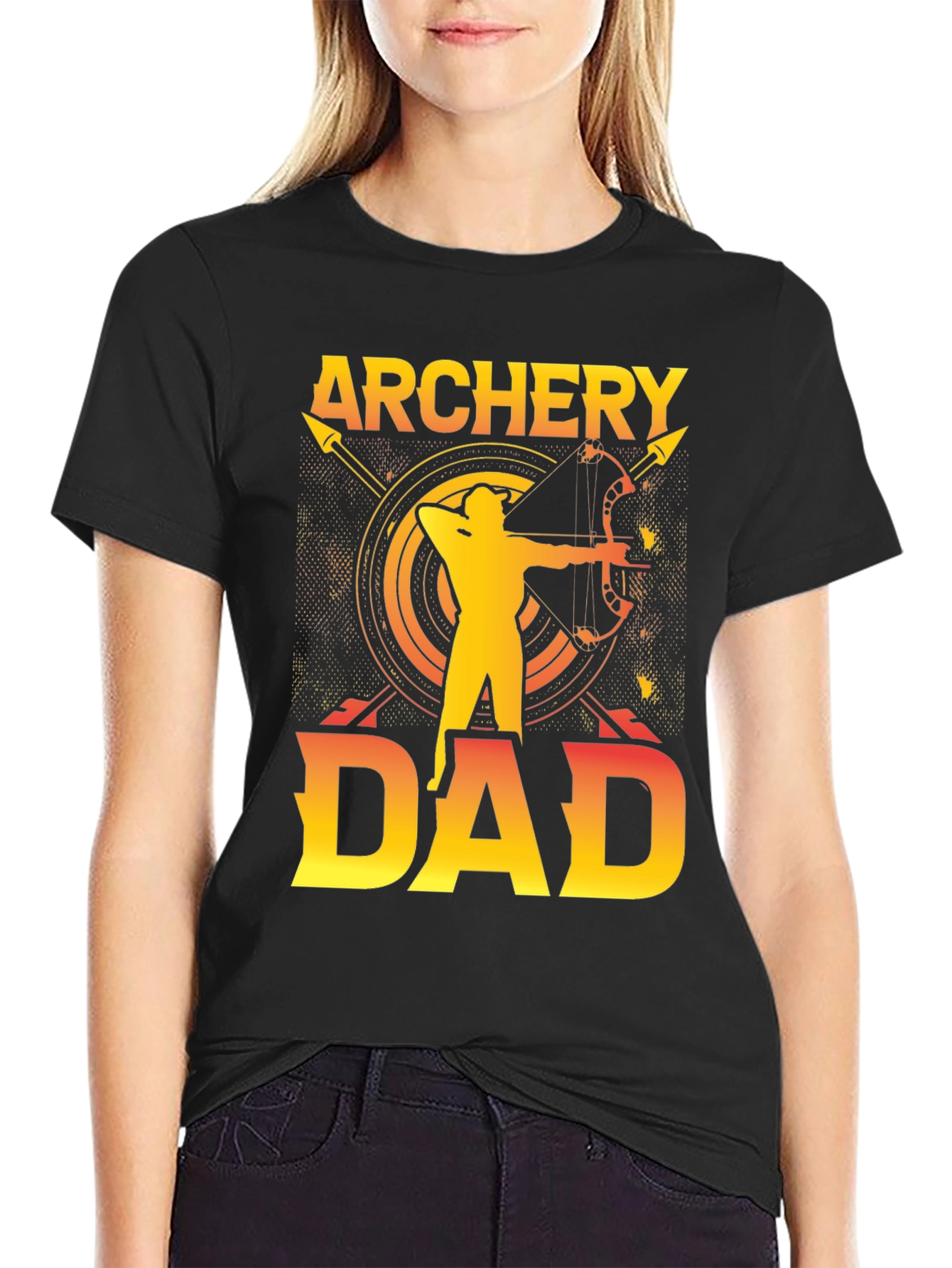 Black Archery Dad Graphic T-Shirt view 2
