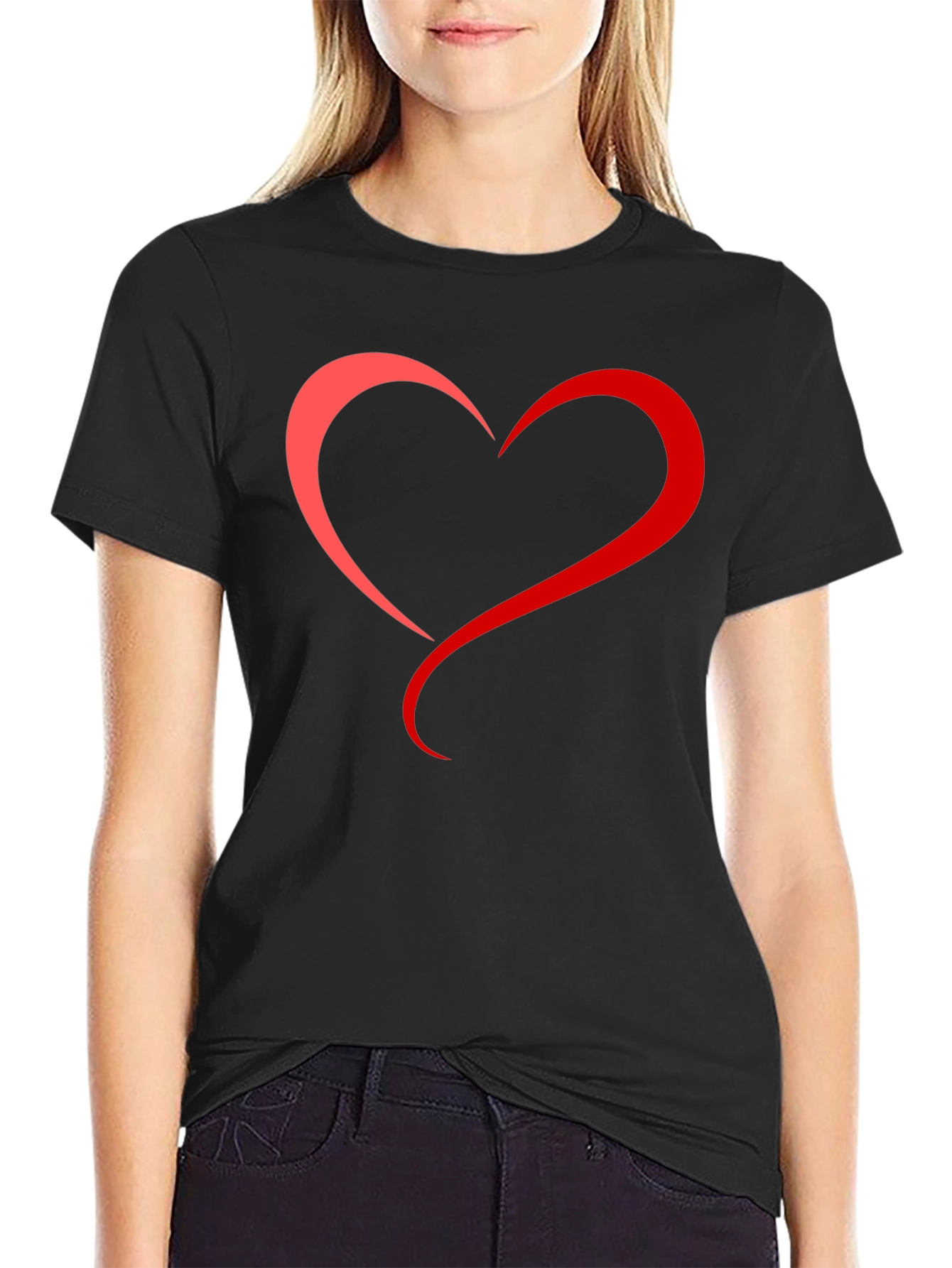 Black Heart Graphic Black T-Shirt view 2