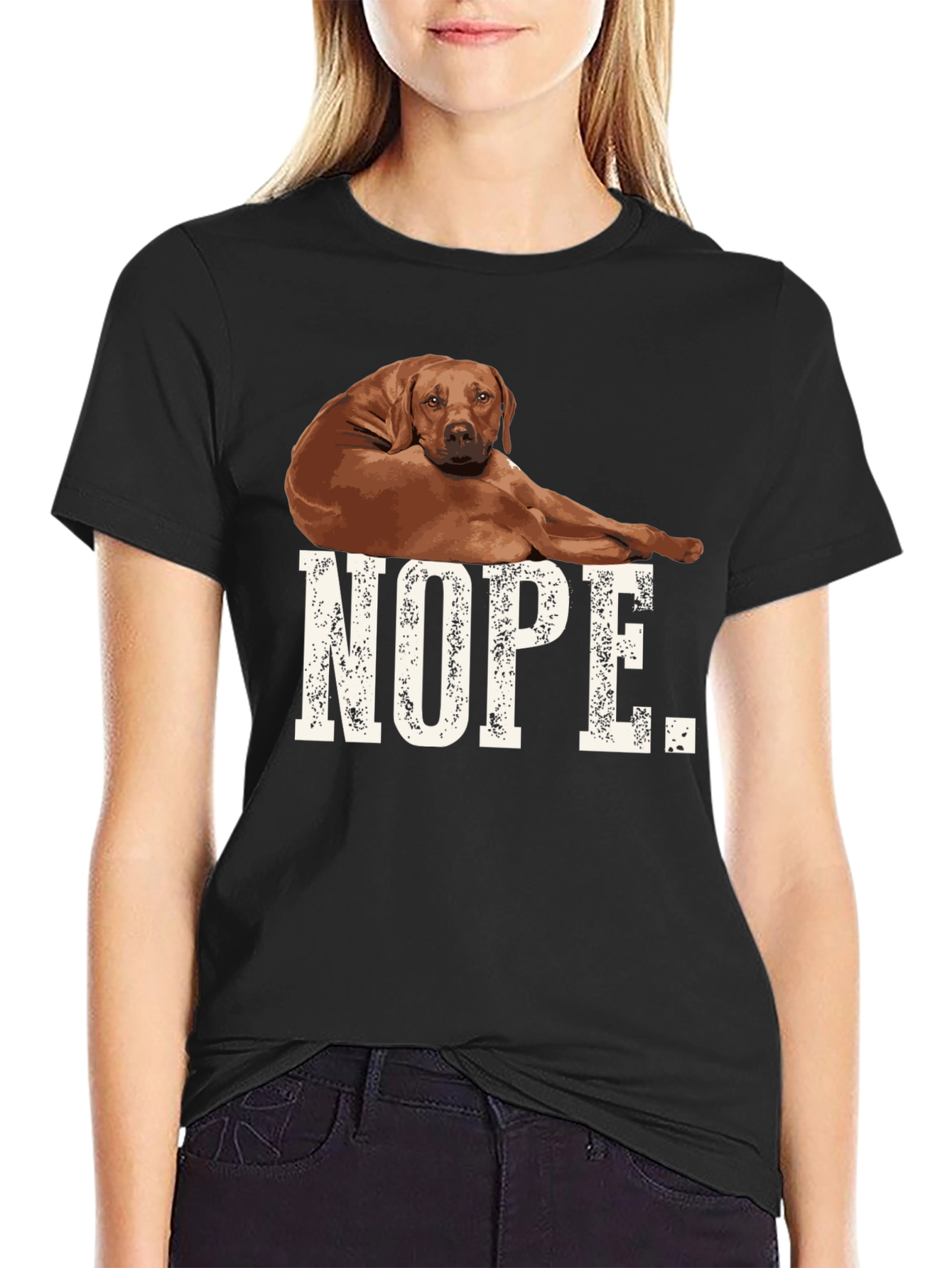 Black Nope Dog Graphic T-Shirt Black view 2