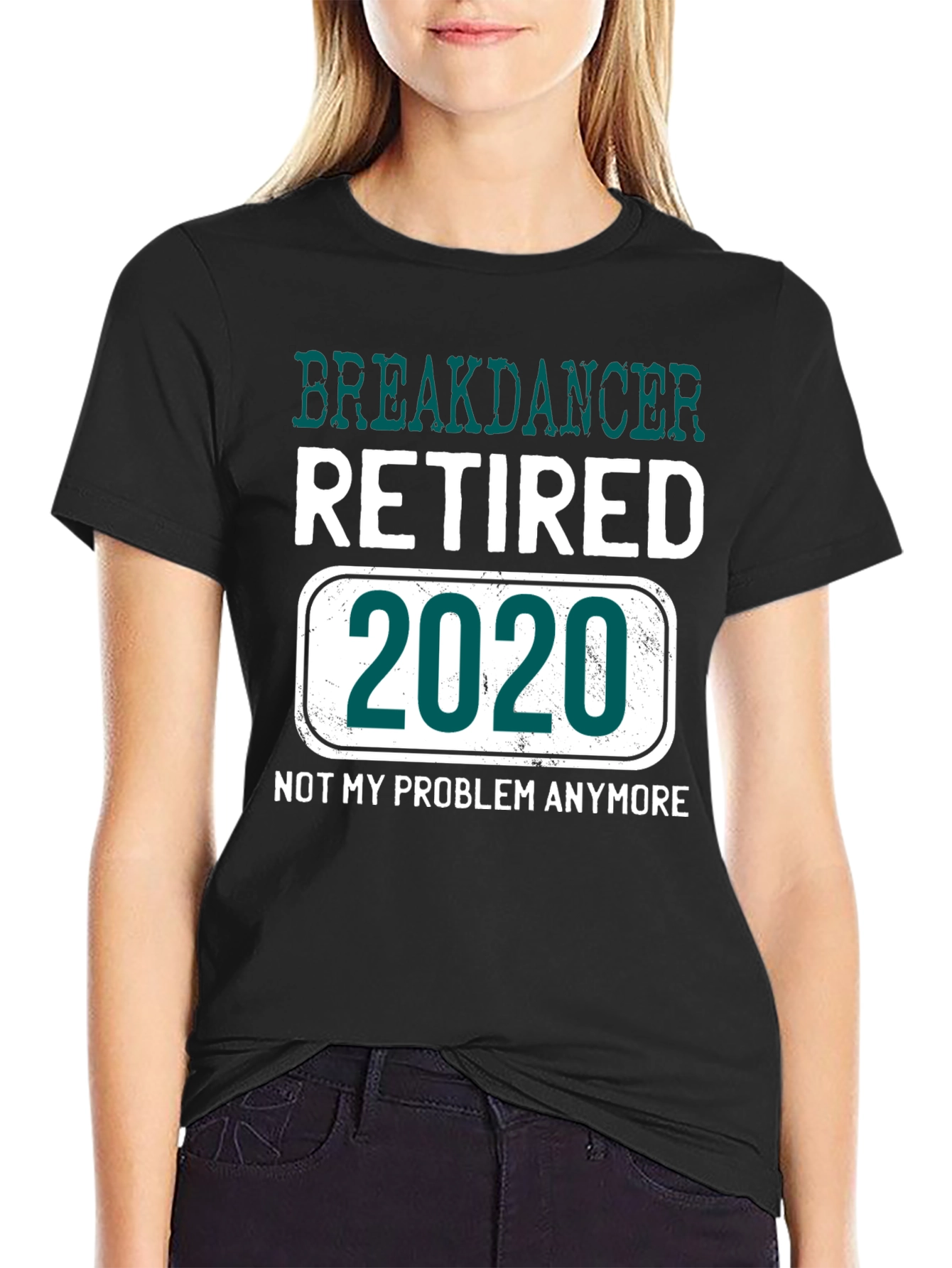 Black Retired Breakdancer 2020 T-Shirt view 2