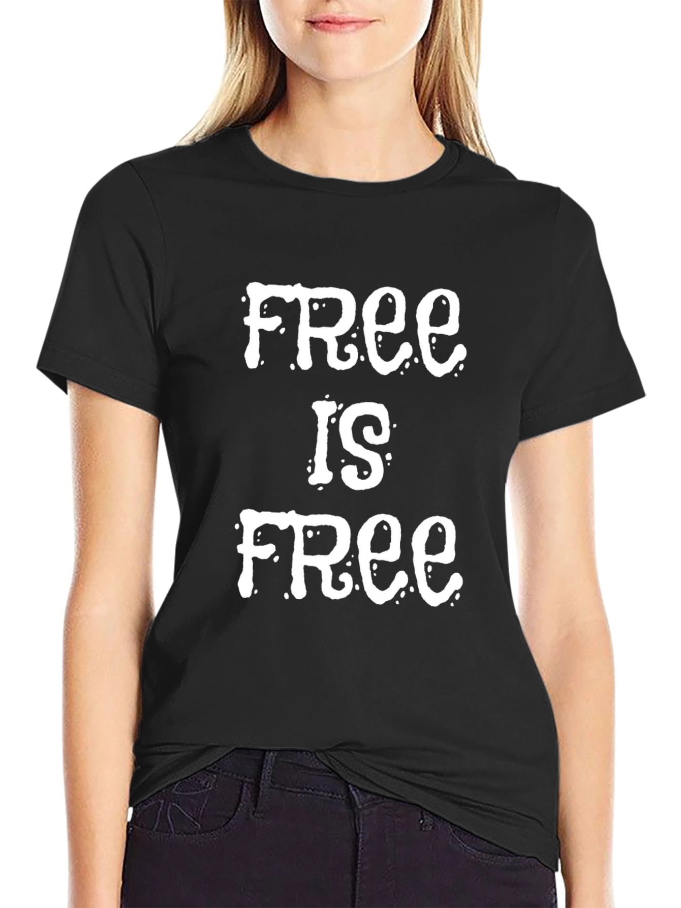 Black Free Is Free Graphic T-Shirt view 2