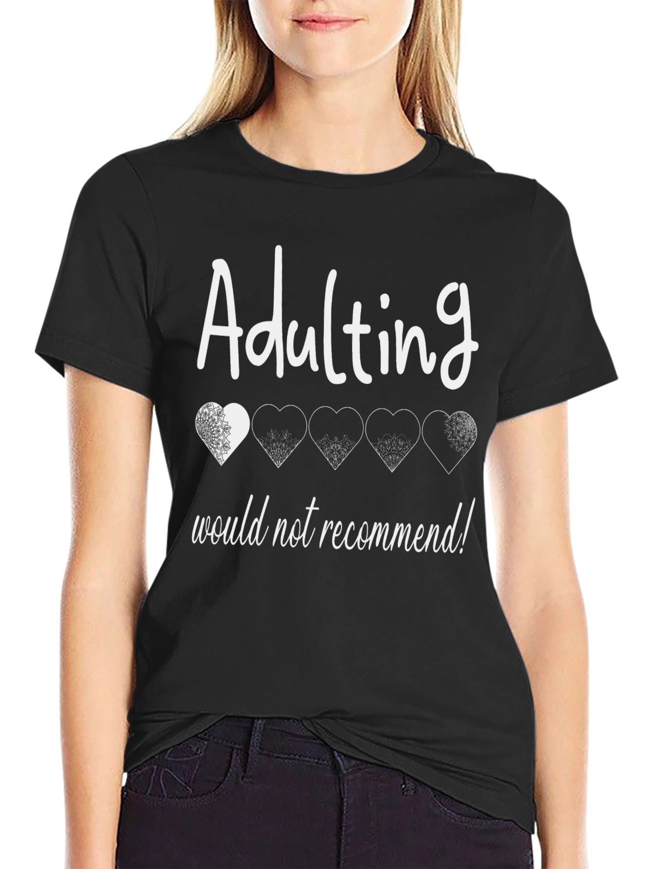 Black Adulting Would Not Recommend T-Shirt view 2