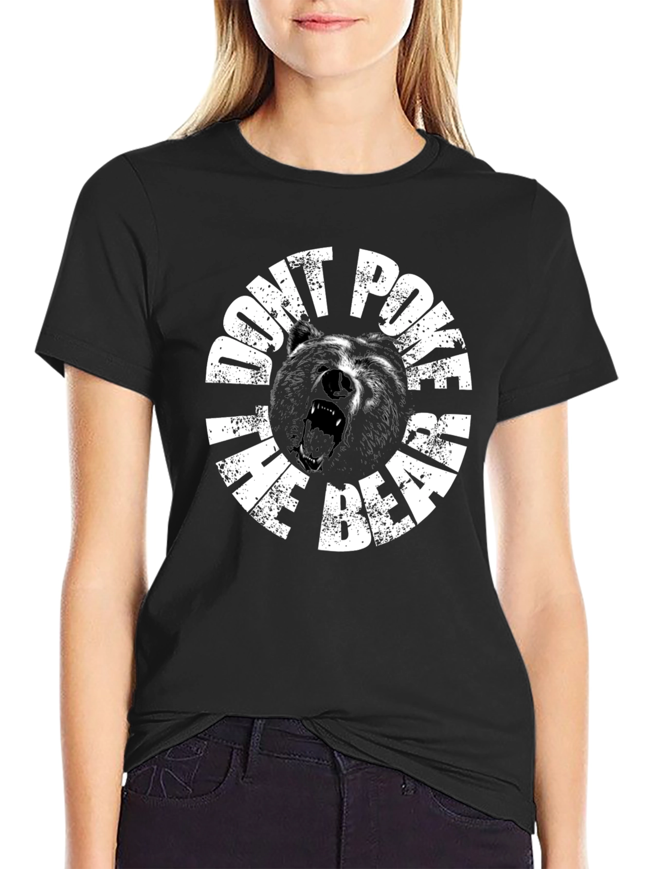 Black Don't Poke the Bear Graphic Tee - Black view 2