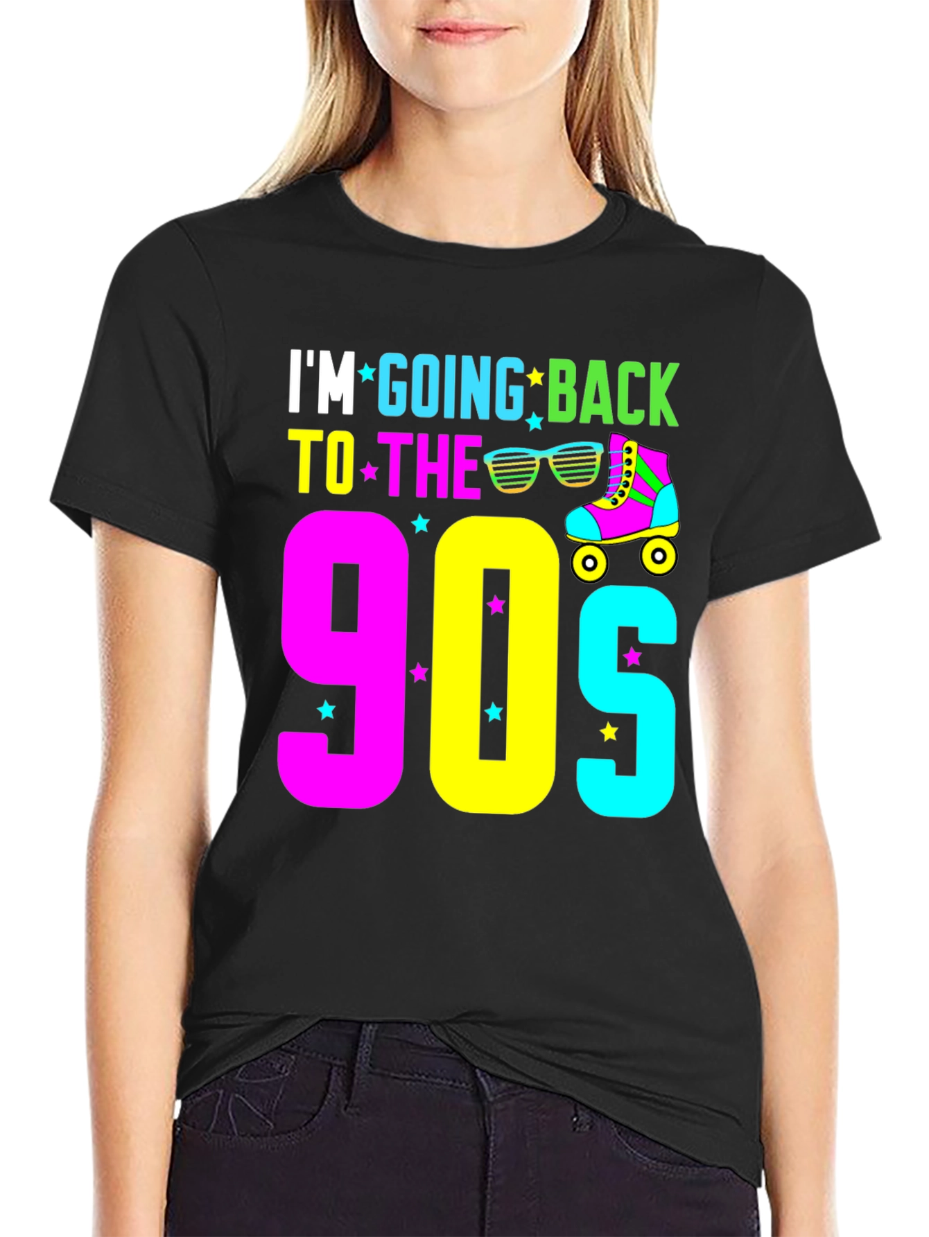 Black 90s Throwback T-Shirt view 2
