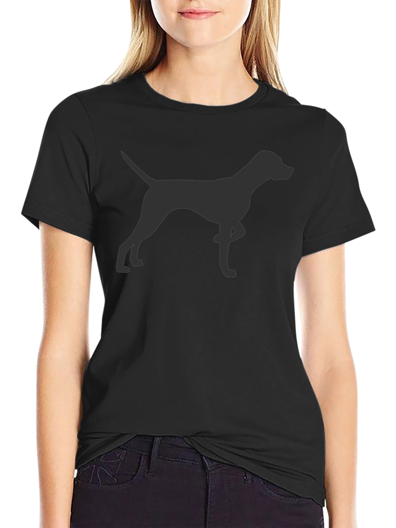 Black Black Dog Silhouette Graphic Tee view 2