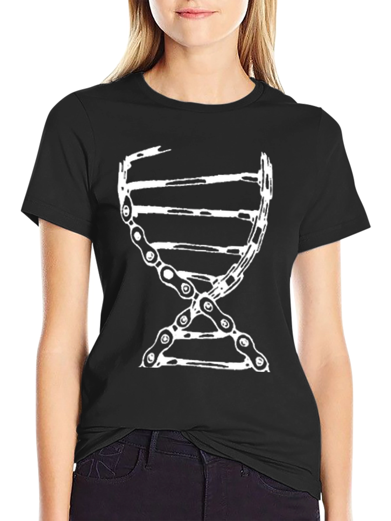 Black DNA Chain Graphic Tee - Black view 2