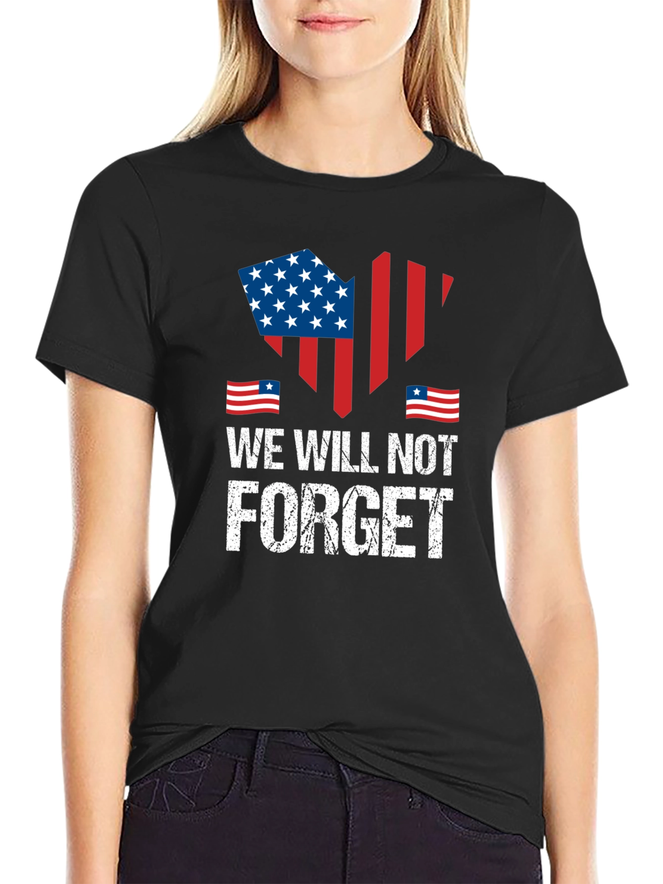 Black We Will Not Forget Patriotic T-Shirt view 2