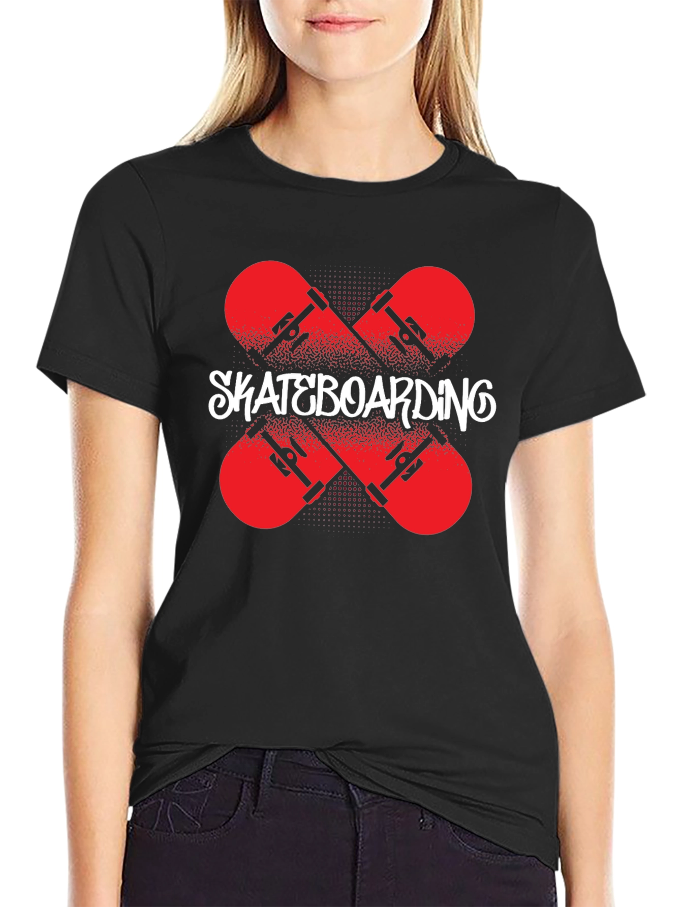 Black Skateboarding Graphic Tee - Cool & Casual! view 2