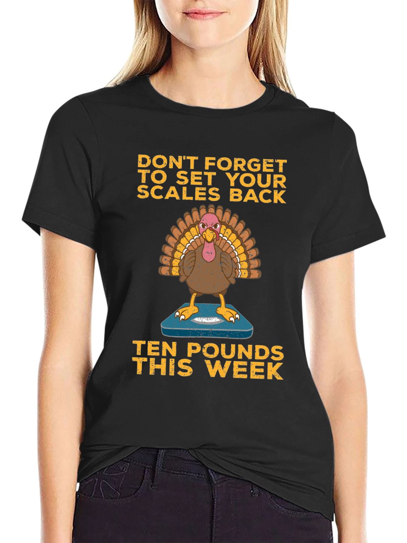 Black Funny Thanksgiving Turkey Diet T-Shirt view 2