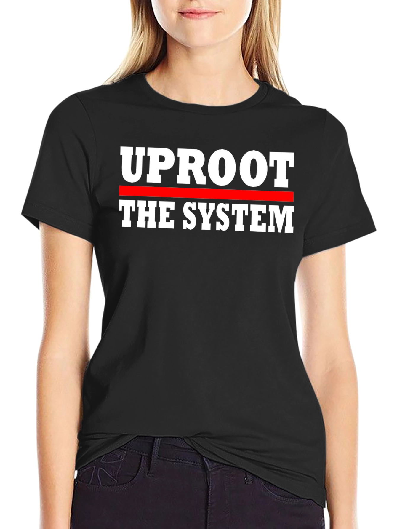 Black Uproot the System Graphic Tee - Black view 2