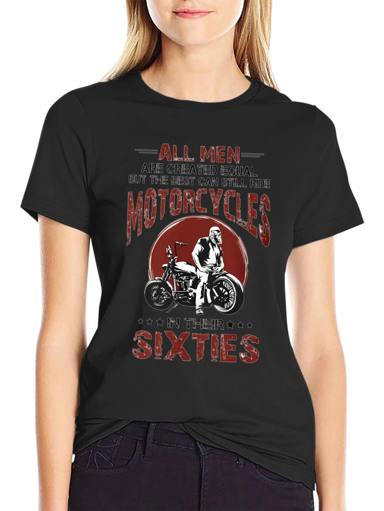 Black All Men Motorcycle Graphic T-Shirt view 2