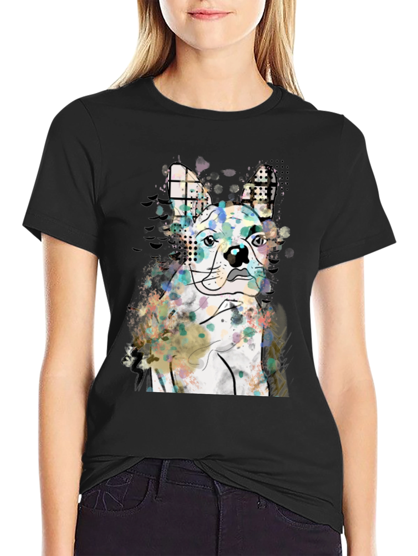 Black Dog Graphic Men's Black T-Shirt view 2