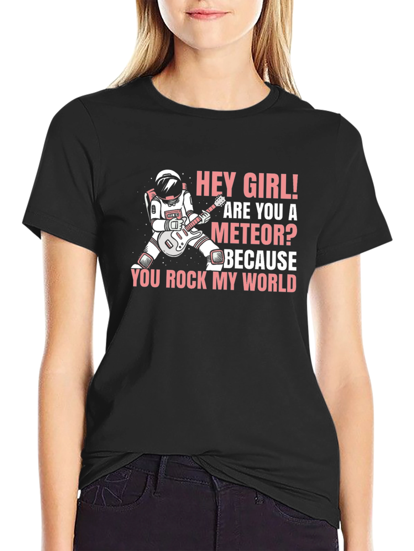 Black Hey Girl Meteor T-Shirt view 2