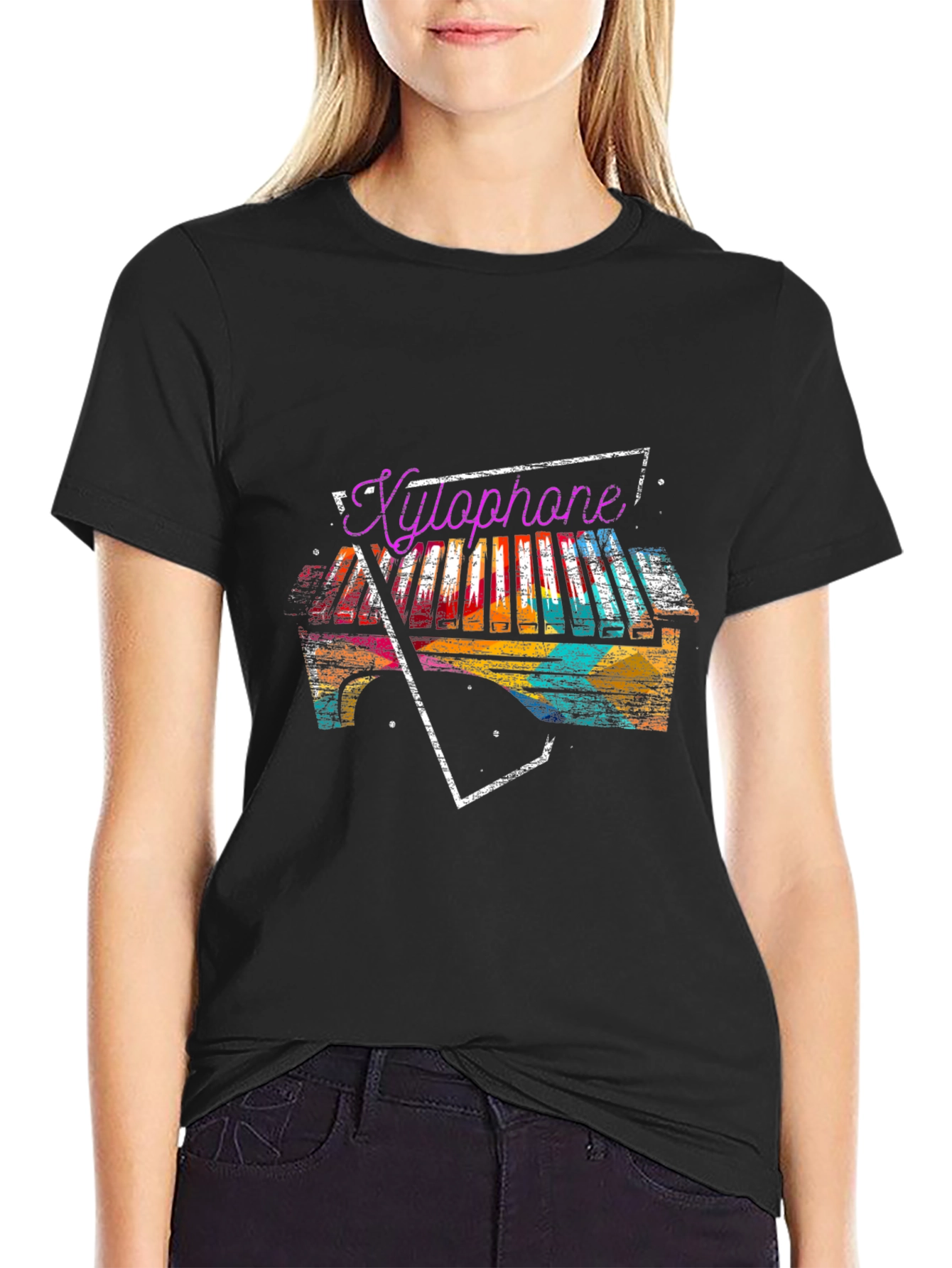 Black Xylophone Graphic Print Tee view 2