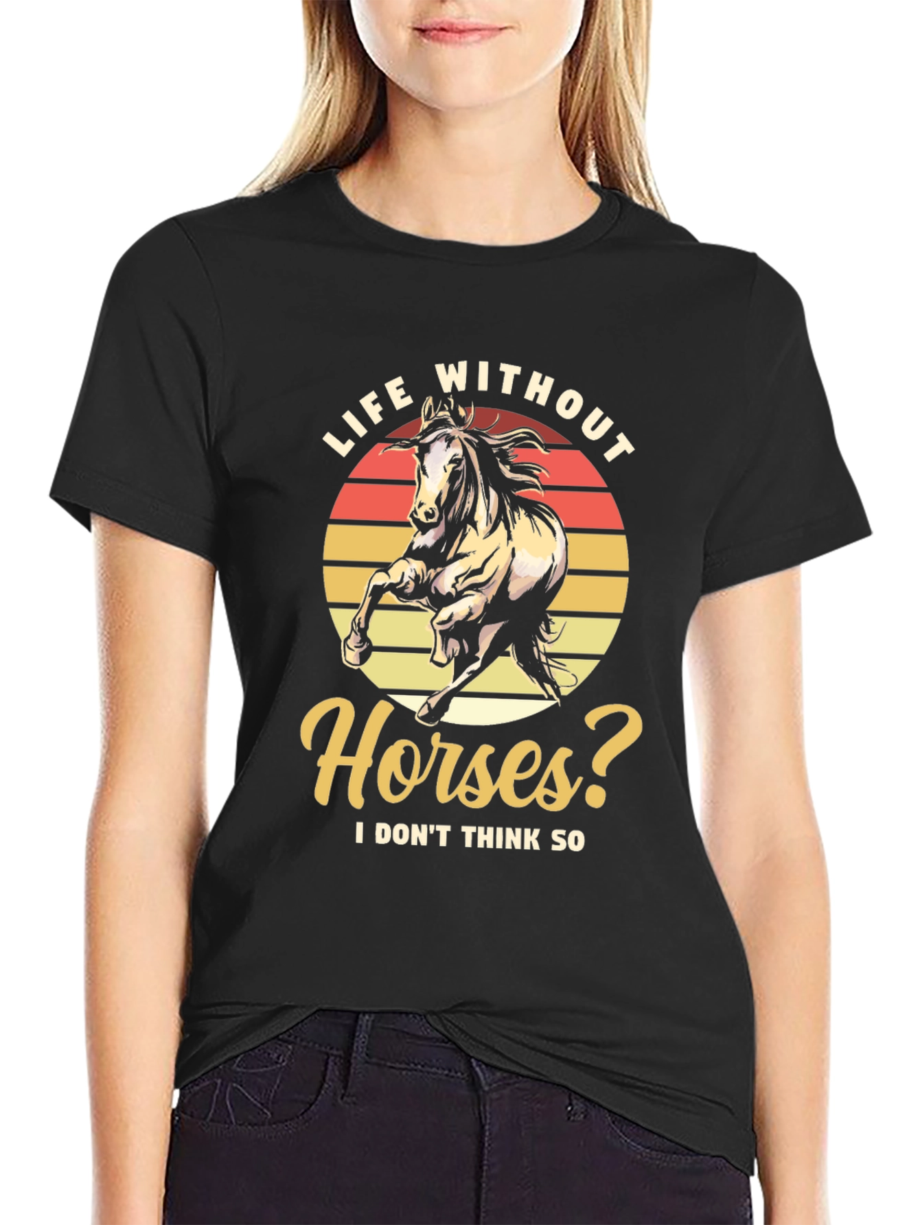 Black Life Without Horses Graphic Tee - Stylish Comfort view 2
