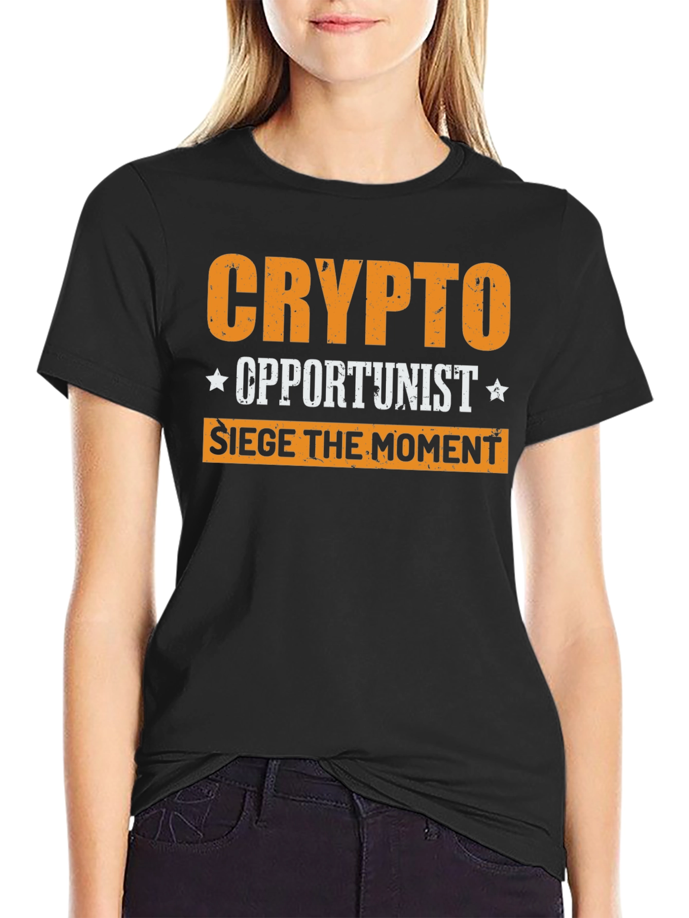 Black Crypto Opportunist T-Shirt: Seize the Moment view 2